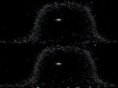 Galaxies Collide in VR360 3D - Inside View of Galaxy Collision Stock Footage 73447387