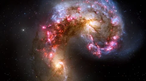 Galaxies Collision Animation Stock Footage