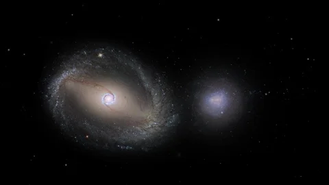 time lapse of galaxies colliding