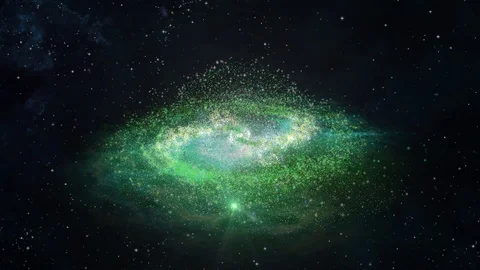 Galaxy 3 - Emerald Oasis in the Void Video stock 103417300
