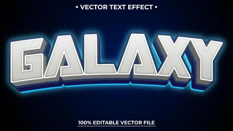 Galaxy 3d editable text effect suitable for digital technology theme Stock Illustration