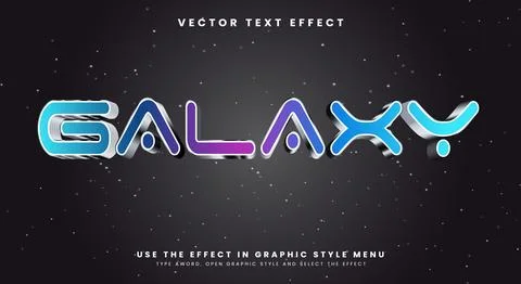 Galaxy 3D editable text effect Illustrazione stock