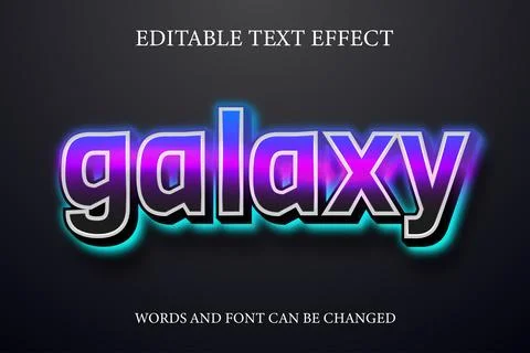 Galaxy 3d gradient style text effect Stock Illustration