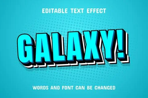 Galaxy 3d text effect Stock Illustration