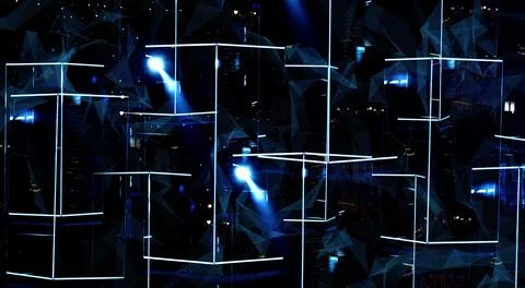 Galaxy abstraction reflection animation, shining galaxy abstract universe cosmic Stock Illustration