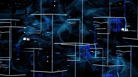 Galaxy abstraction reflection animation, shining galaxy abstract universe cosmic Stock Illustration