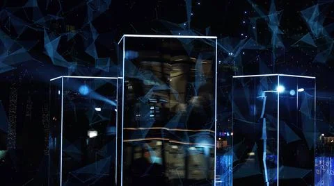 Galaxy abstraction reflection animation, shining galaxy abstract universe cosmic Stock Illustration
