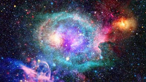 Galaxy and nebula background. Elements of this image furnished by NASA. Stock Photos