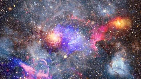 Galaxy and nebula background. Elements of this image furnished by NASA. Stock Photos