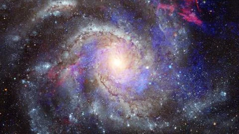 Galaxy and nebula. Elements of this Image Furnished by NASA Stock Illustration