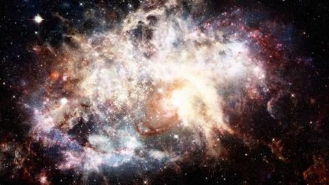 Galaxy and nebula. Elements of this Image Furnished by NASA Stock Photos