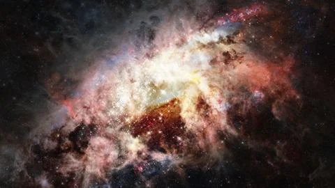 Galaxy and nebula. Elements of this Image Furnished by NASA Foto stock