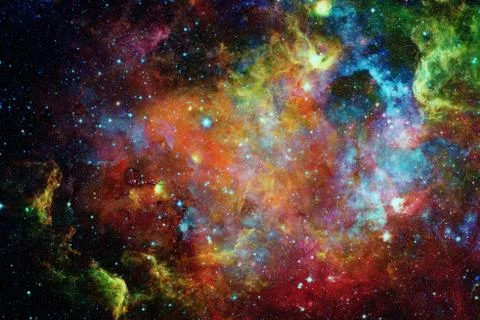 Galaxy and nebula. Elements of this Image Furnished by NASA Foto stock