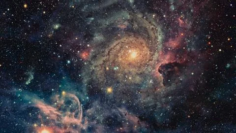 Galaxy and nebula. Elements of this Image Furnished by NASA Stock Photos
