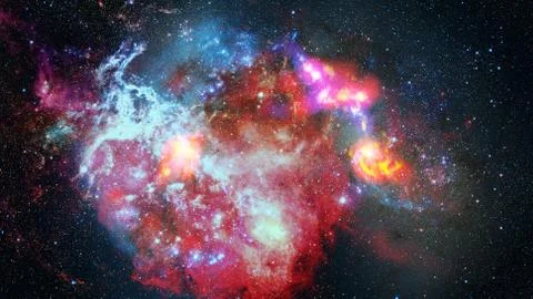 Galaxy and nebula. Elements of this Image Furnished by NASA Stock Photos