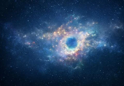 Galaxy and nebula in outer space Stock Illustration