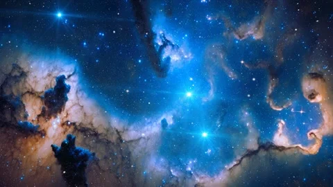 Galaxy and Nebula in space Stock Footage 243263325