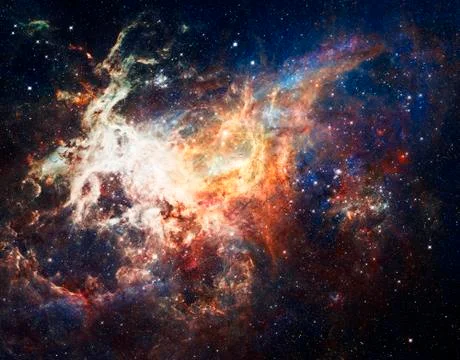 Galaxy and nebulae in outer space. Elements of this Image Furnished by NASA Stock Illustration
