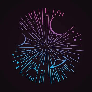 Galaxy and planets vector illustration Stock Illustration