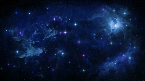 Galaxy and Stars. Loopable. Blue. Stock Footage 36800526