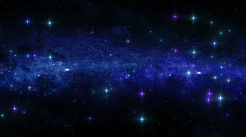 Galaxy and Stars. Loopable. Blue. 1 Stock-Footage 36800580