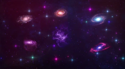 Galaxy and Stars. Loopable. Multicolored Stock-Footage 36799998