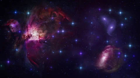 Galaxy and Stars. Loopable. Red. Stock Footage 36800107