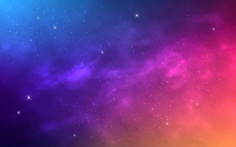 Galaxy background. Color outer space. Glowing universe with bright stars. F.. Stock-Illustration