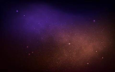 Galaxy background. Color space texture with glowing stars. Realistic starry Stock Illustration