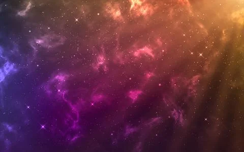 Galaxy background. Glowing outer space. Magic starry universe with bright b.. Stock Illustration