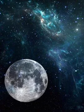 Galaxy background with planet. Cosmic illustration Illustrazione stock