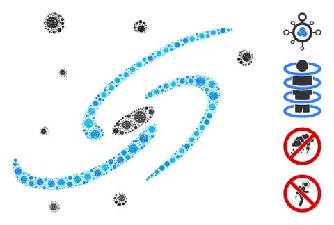 Galaxy Collage of CoronaVirus Elements 库存插图