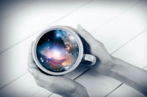 Galaxy in the cup Foto stock