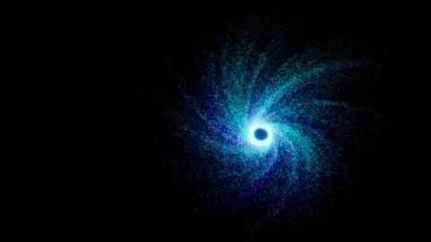 Galaxy in dark space. Flying particles Stock Footage 290466347