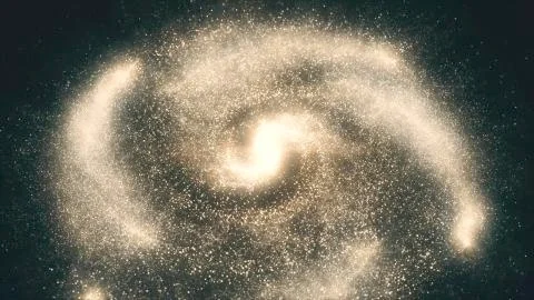 Galaxy in Deep Space. Spiral galaxy, animation of Milky Way. Flying through star Stock Illustration