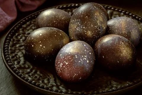 Galaxy Easter eggs Stock Photos