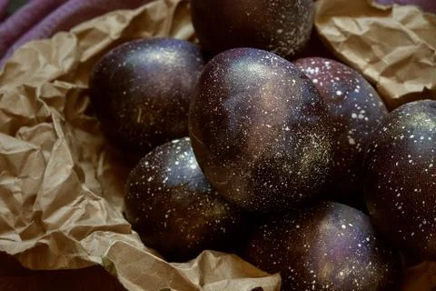 Galaxy Easter eggs Stock Photos