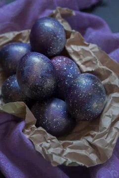 Galaxy Easter eggs Stock Photos