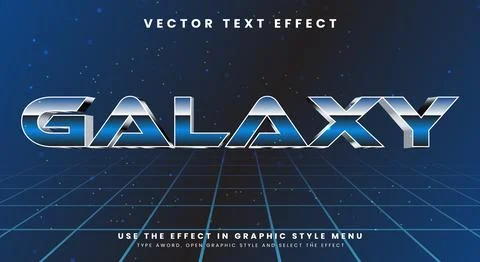Galaxy editable text effect Template Stock Illustration