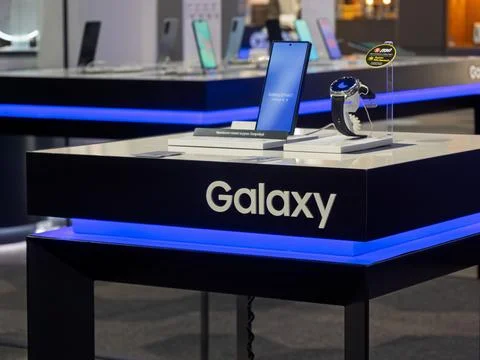 Galaxy Electronics Display: Innovative Technology Showcase in Retail Store Photos