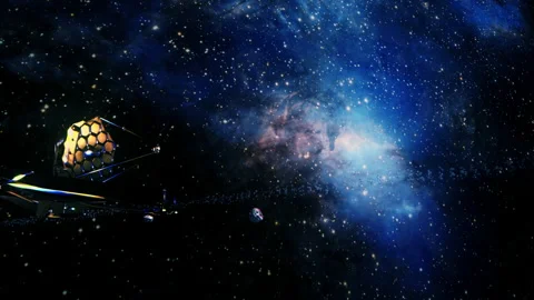 Galaxy exploration with Nasa James Webs Telescope Stock Footage 199740944