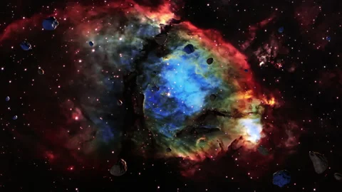 Galaxy Exploration Space In The Fish head Nebula Stock Footage 198978770