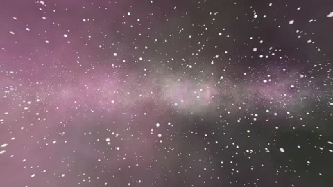 Galaxy exploration through outer space towards glowing nebula and milky way Stock Footage 230725588