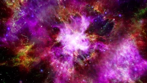 Galaxy Exploration Through Outer Space Nebula Stock Footage 341359594