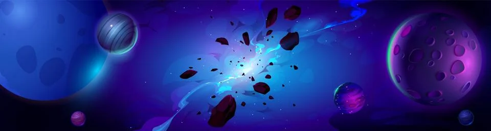 Galaxy explosion nebula space vector background Stock Illustration
