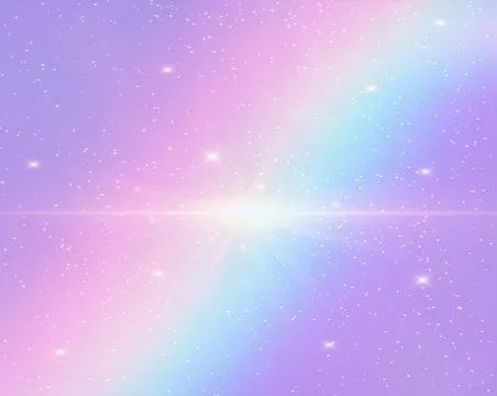 Galaxy fantasy background and pastel color.The unicorn in pastel sky. Illustrazione stock