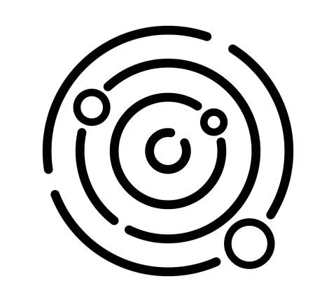 Galaxy flat icon. Constellation solar system pictogram for web. Line stroke.  Stock Illustration