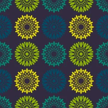 Galaxy flowers seamless pattern Stock Illustration