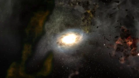 Galaxy Flying through space Stock Footage 69881113