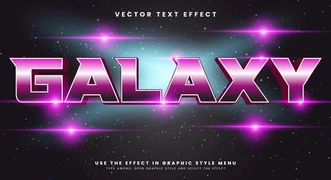 Galaxy Glow Style 3D editable text effect Template Illustrazione stock